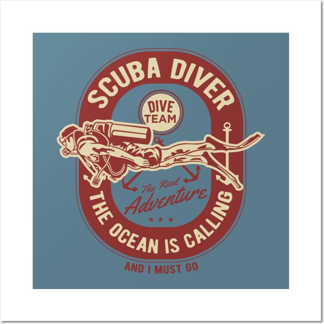 Scuba diver Wall Art by OutfittersAve